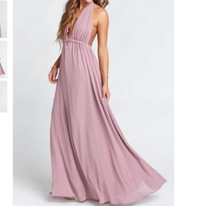 Show Me Your Mumu XS Luna Halter Maxi Dress Rose